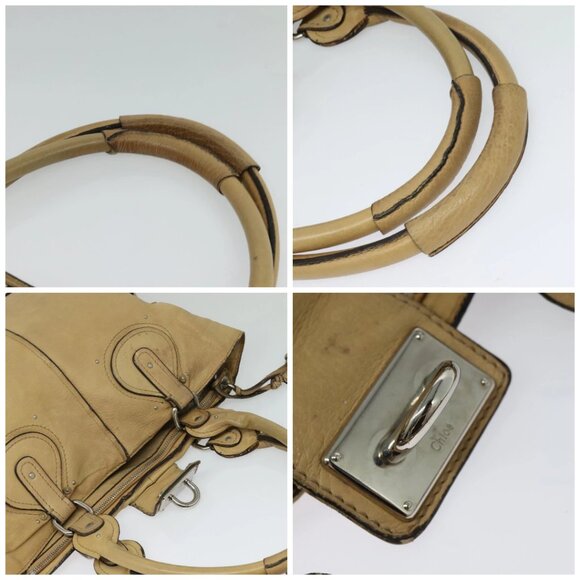 Chloe Paddington Tote Bag Leather Beige Auth am8249 - Picture 16 of 16